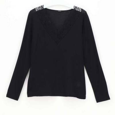 Oroblu cashmere  lace tshirt zwart