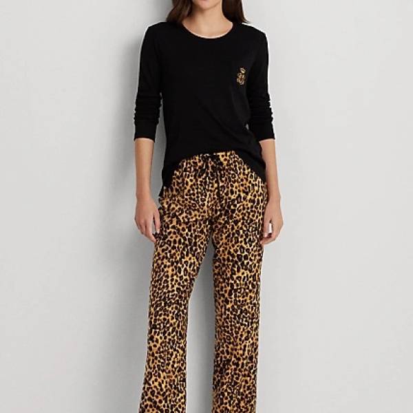 Ralph Lauren Pyjama dames Ralph Lauren leopard pyjama zwart