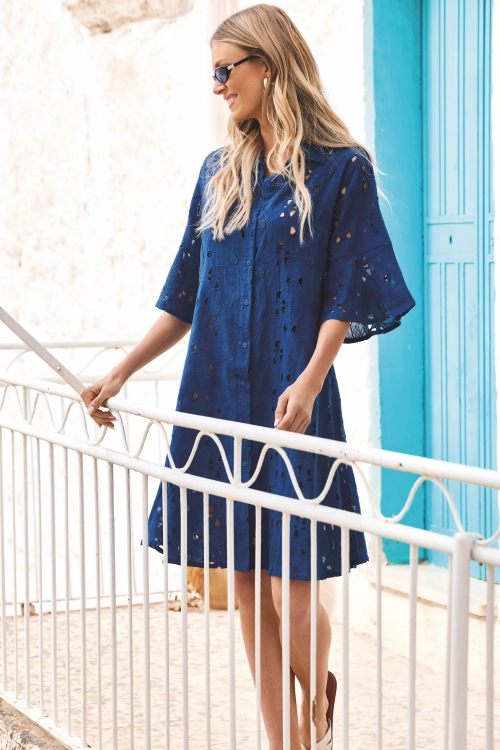 David David pizzo lase romina shirt dress