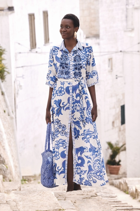 David David blue garde emma maxi dress